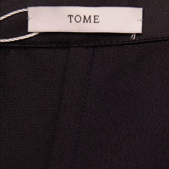 $750 TOME Satin Jacket Ruffle Belted Open Front - Picture 7 of 9